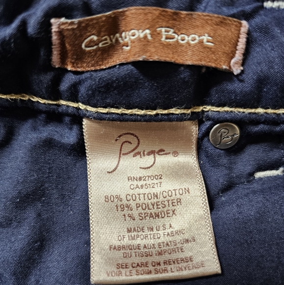 Paige size 29 inch waist low rise flare jeans has stretch - Canyon boot - Picture 9 of 9